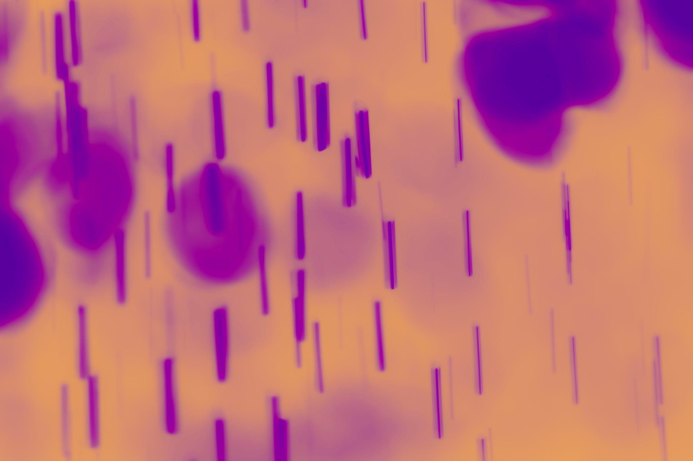 blurred rain in purple on pale yellow background